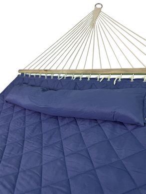 Двомісний гамак SOFT синій XXL 200x140 з планками WCG