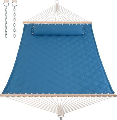 Двомісний гамак SOFT блакитний XXL 200x140 з планками WCG