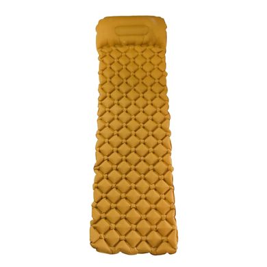 Надувной каремат с помпой походный, туристический WCG для кемпинга (жёлтый)