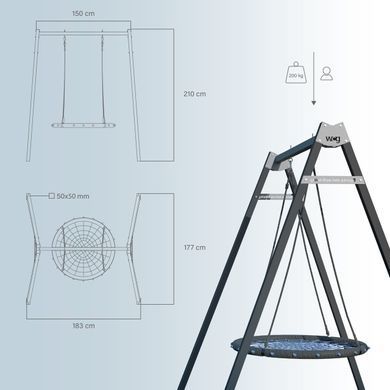 Каркас для дитячої гойдалки WCG 1 Play Frame + Гойдалка гніздо лелеки 100 см