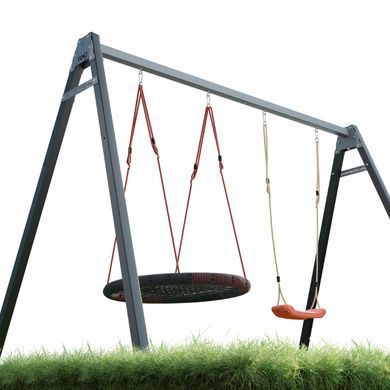 Каркас для дитячої гойдалки WCG 2 Elite Play Frame Двомісна + Гойдалка гніздо прямокутна + пластикова гойдалка