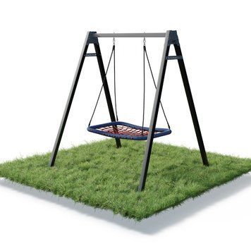 Каркас для детских качелей WCG 1 Elite 60х60 Play Frame + Качели &laquo;Гнездо аиста&raquo; прямоугольная 1200х800