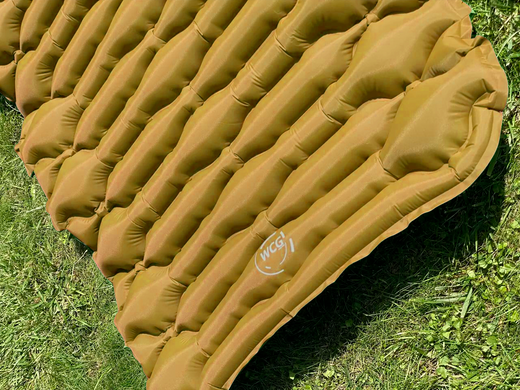 Большой надувной каремат походный, туристический WCG для кемпинга (жёлтый)