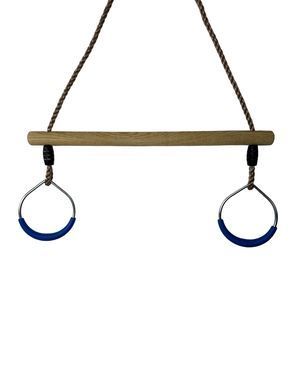Дерев'яна трапеція з металевими кільцями metal rings WCG
