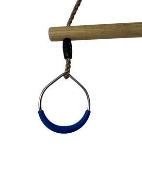 Дерев'яна трапеція з металевими кільцями metal rings WCG