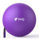 Мяч для фитнеса WCG Balance Pro 65 см Anti-Burst до 500 кг с насосом, фитбол для йоги, пилатеса и беременных, фиолетовый
