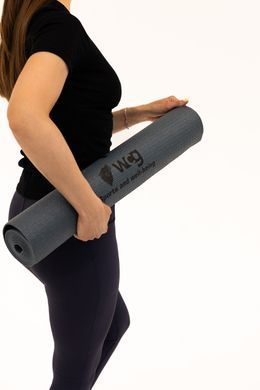 Килимок для йоги WCG Asana 173&times;61&times;0,4 см з розміткою для асан та чохлом, темно-зелений