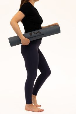 Килимок для йоги WCG Asana 173&times;61&times;0,4 см з розміткою для асан та чохлом, темно-зелений