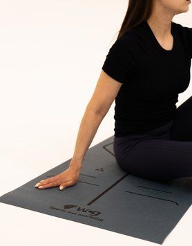 Килимок для йоги WCG Asana 173&times;61&times;0,4 см з розміткою для асан та чохлом, темно-зелений