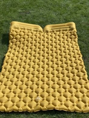Двомісний надувний карімат похідний, туристичний WCG для кемпінгу (жовтий)