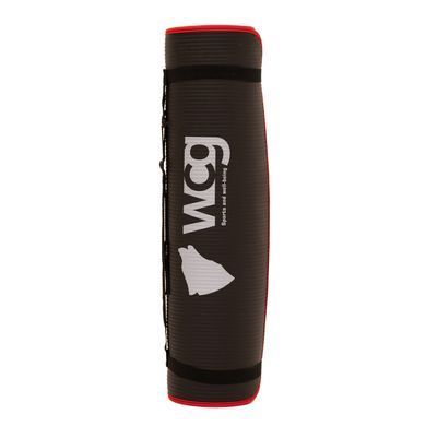 Килимок для йоги та фітнесу WCG ComfortLine NBR 10mm із захисним кантом та розміткою (чорний)