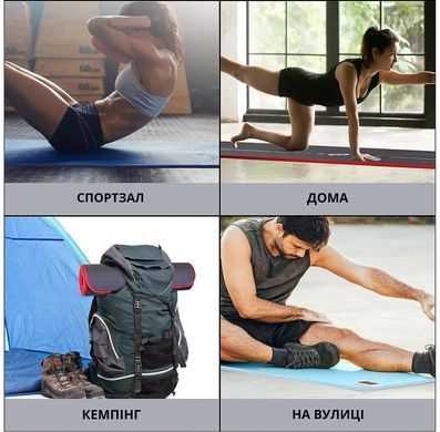 Килимок для йоги та фітнесу WCG ComfortLine NBR 10mm із захисним кантом та розміткою (чорний)